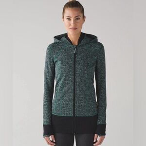 Lululemon Daily Practice Jacket Irregular Spacebone Sea Mist Deep Green/Black